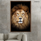 Quadro Decorativo 40x60cm Vidro Leao Grande Rei Colorido Anm0