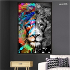 Quadro Decorativo 40x60cm Vidro Leao Moderno Colorido E Pb An