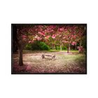 Quadro Decorativo 40x60cm Vidro Parque Banco Com Flores De Ce