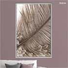 Quadro Decorativo 40x60cm Vidro Pena Passaro Abstrata Flnt044