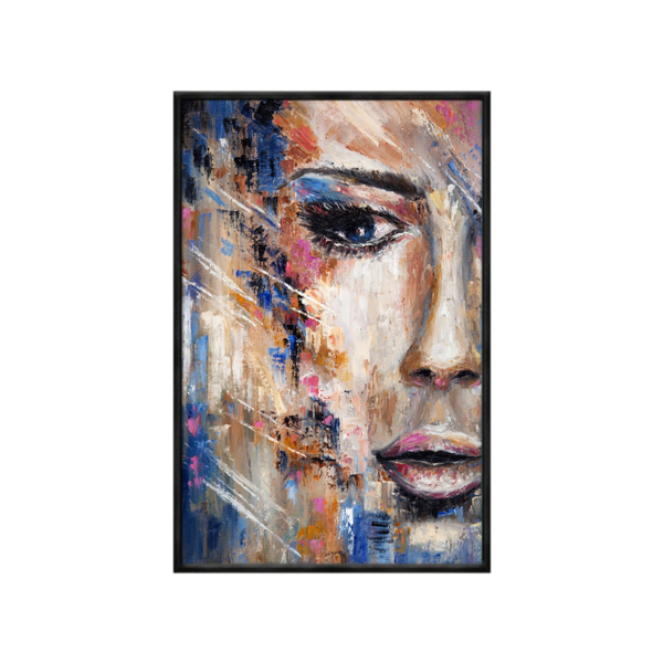 Quadro Decorativo 40x60cm Vidro Rosto Mulher Abstrato Art035
