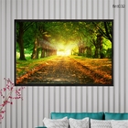 Quadro Decorativo 40x60cm Vidro Tunel Verde Outono Flnt032