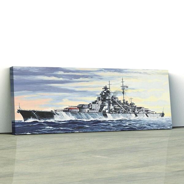 Quadro Decorativo 50x150cm Navio De Guerra