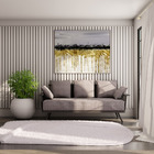 Quadro Decorativo 50x70 Cm Abstrato 011 Com Moldura Laqueada