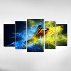 Quadro Decorativo 5 Peças Arara