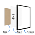 Quadro Decorativo 60x40 Model. Leão Cinza Preta