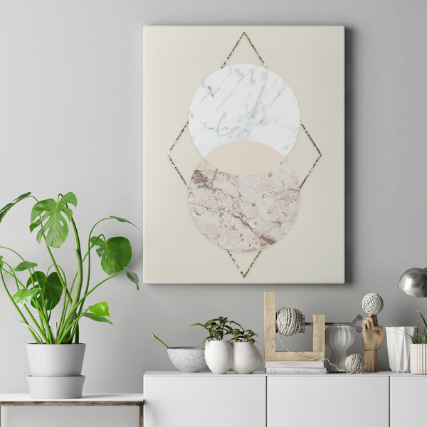 Quadro Decorativo 60x90 Geométrico 64 Em Tecido Canvas