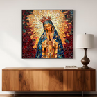 Quadro Decorativo 80x80cm- O Esplendor Dourado Da Virgem Mari