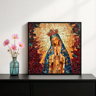 Quadro Decorativo 80x80cm- O Esplendor Dourado Da Virgem Mari