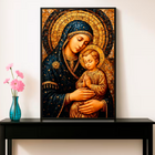 Quadro Decorativo  100x150 Cm - Virgem Maria  - Com Moldura -