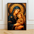 Quadro Decorativo  100x150 Cm - Virgem Maria  - Com Moldura -