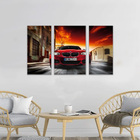 Quadro Decorativo  Carro  Vermelha Varias Peças Para Sala
