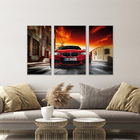 Quadro Decorativo  Carro  Vermelha Varias Peças Para Sala