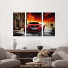 Quadro Decorativo  Carro  Vermelha Varias Peças Para Sala