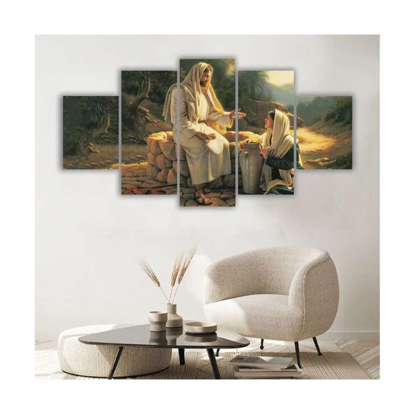 Quadro Decorativo  Encontro De Jesus Cristo E A Samaritana À