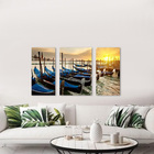 Quadro Decorativo  Gondola Veneza 3 Peças Para Sala