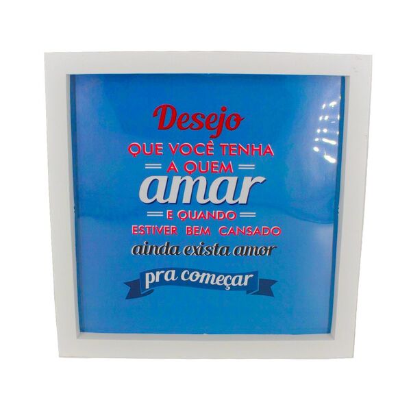 Quadro Decorativo  Moldura Branca (desejo À Você) - 25x20