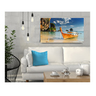 Quadro Decorativo  Praia Barco Mar  55x100cm