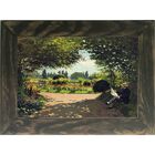 Quadro Decorativo A4 Adolphe Monet Reading In The Garden - Cl