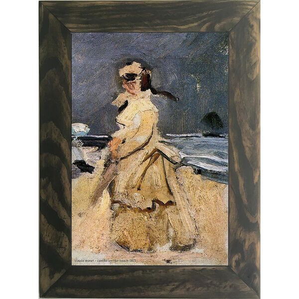 Quadro Decorativo A4 Camille On The Beach 1871 - Claude Monet