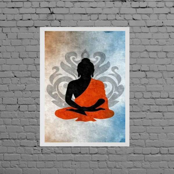 Quadro Decorativo A Arte Da Meditação 45x34cm - Com Vidro Mol