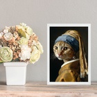 Quadro Decorativo A Gata Do Brinco De Pérola 24x18cm - Com Vi