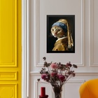 Quadro Decorativo A Gata Do Brinco De Pérola 33x24cm Moldura