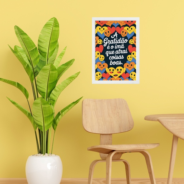 Quadro Decorativo A Gratidão É Um Imã 45x34cm - Com Vidro Mol