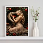Quadro Decorativo A Tentação - Mulher Maçã Serpente 24x18cm -