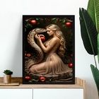 Quadro Decorativo A Tentação - Mulher Maçã Serpente 24x18cm M