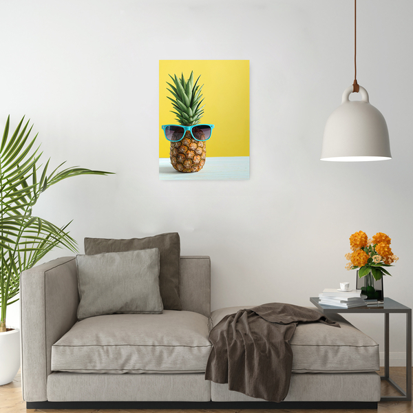 Quadro Decorativo Abacaxi Com Oculos 20x28