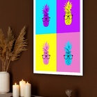 Quadro Decorativo Abacaxis Pop Art  - 70x50cm Moldura Preta