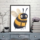 Quadro Decorativo Abelhinha 33x24cm Moldura Branca