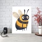 Quadro Decorativo Abelhinha 45x34cm - Com Vidro Moldura Preta