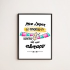 Quadro Decorativo Abraço 24x18cm - Com Vidro Moldura:madeira