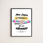 Quadro Decorativo Abraço 24x18cm Moldura:madeira Preta