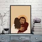 Quadro Decorativo Abraço De Cristo 33x24cm Moldura:madeira Br