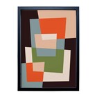 Quadro Decorativo Abstrato 1 Colorido com Vidro 40x60cm Arte Própria