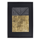 Quadro Decorativo Abstrato 2 Preto com Vidro 50x70cm Arte Própria