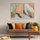 Quadro Decorativo Abstrato 2 Terracota com Vidro 50x70cm Arte Própria