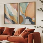 Quadro Decorativo Abstrato 2 Terracota com Vidro 50x70cm Arte Própria