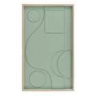 Quadro Decorativo Abstrato 3D Verde com Vidro 100x60cm Arte Própria