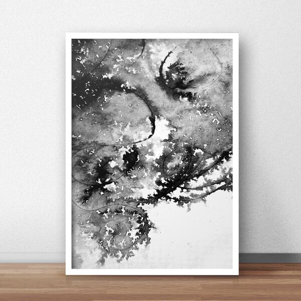 Quadro Decorativo Abstrato 4 50X70cm Branco