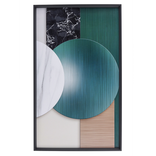 Quadro Abstrato 4 Preto com Vidro 60x100cm Tropical