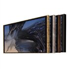 Quadro Decorativo Abstrato Abismo Com Moldura Marrom 100x70