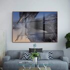 Quadro Decorativo Abstrato Abismo Com Moldura Marrom E Vidro