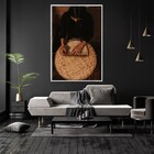 Quadro Decorativo Abstrato Alme Tela Vertical Com Moldura E S