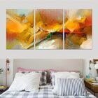 Quadro Decorativo Abstrato Amarelo Moderno