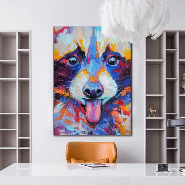 Quadro Decorativo Abstrato Animal Colorido