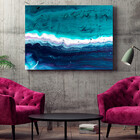 Quadro Decorativo Abstrato Aqua Marine - 180x135 Cm